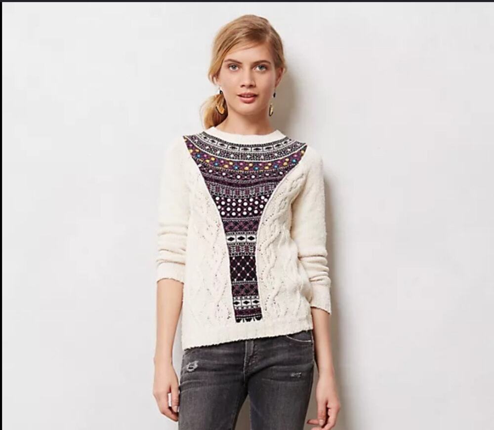 ANTHROPOLOGIE Angel of the North Algarve Sweater Small